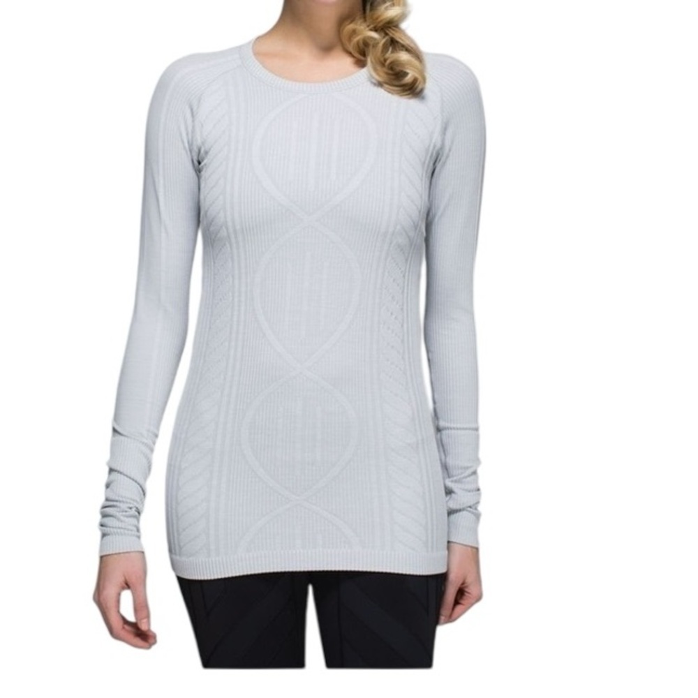 lululemon athletica Light Gray Long Sleeve Top